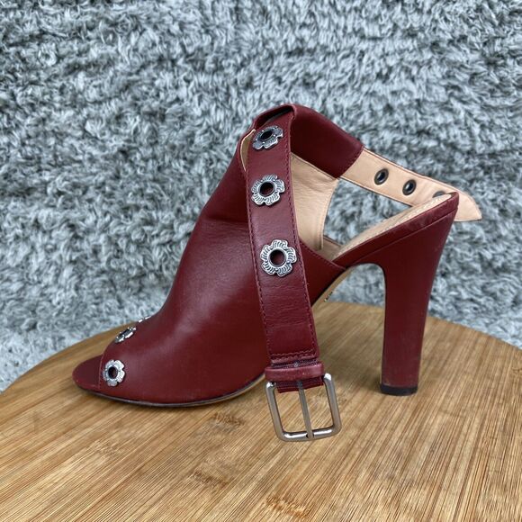 Coach Edison Merlot Heels Open Toe Mules Women's 10 B G2503 - Picture 6 of 12